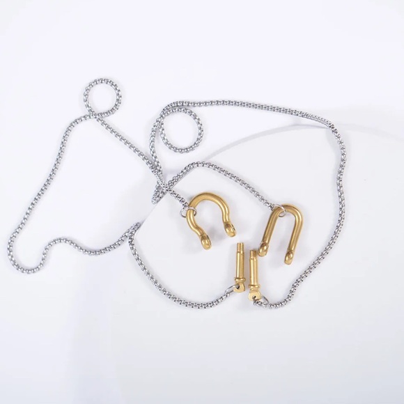 Stainless Steel Horseshoe  “U” Charm Necklace  Gold/Silver Color - Picture 8 of 11